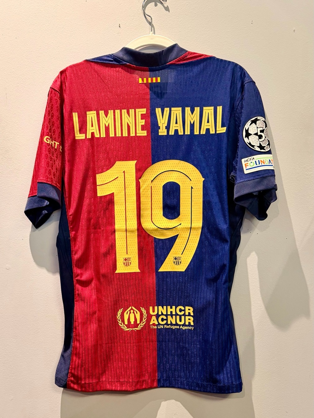 Nike Lamine Yamal #19 Split Red & Blue Jersey